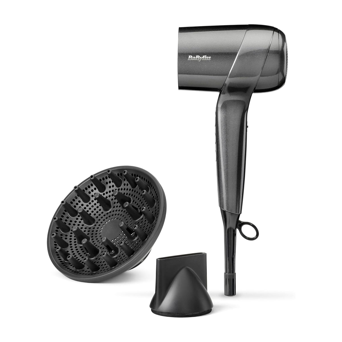 BaByliss Titanium Shine D6200DSDE Compact Ionic Hair Dryer 1600W with Diffuser and Concentrator