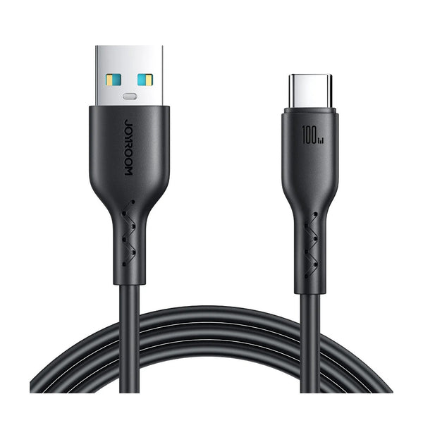 كابل Joyroom بقدرة 100 واط من USB-A إلى Type-C بطول 1 متر، لون أسود - للشحن السريع ونقل البيانات