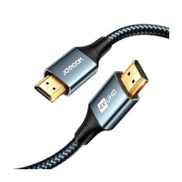 كابل HDMI 4K من Joyroom طراز SY-20H1 بطول 2 متر، لون رمادي - سلك عالي السرعة بجديلة من النايلون