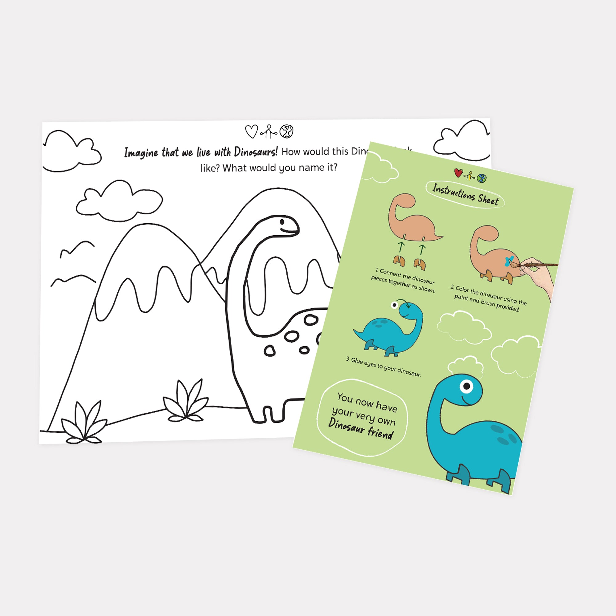 Orenda Tribe Arts & Craft Boxes Kids Long Neck Dino