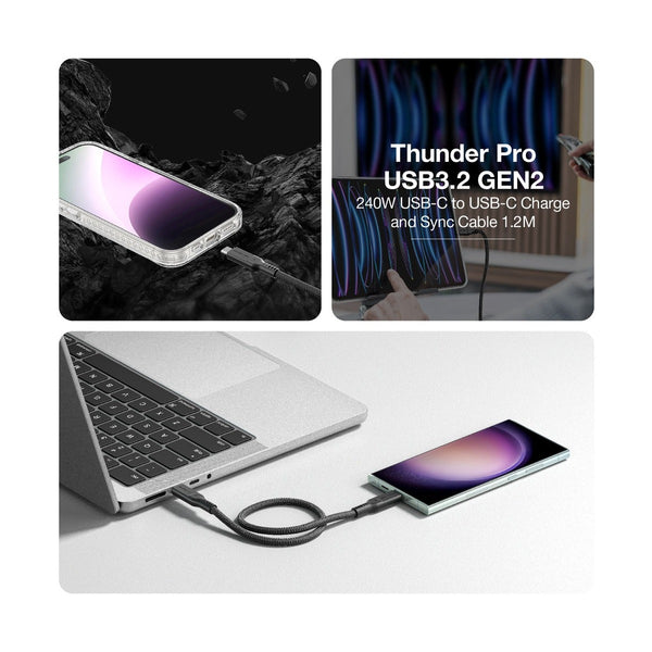 Amazingthing Thunder Pro Usb-C To Usb-C 5.0A 240W Gen2 2M Cable - Black