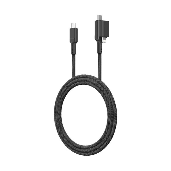 Amazingthing Thunder Pro I 7X 2In1 Usb-C + Lightning To Usb-C 3A 60W 1.2M Cable - Black