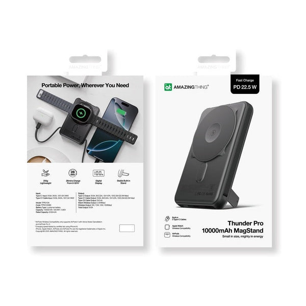 Amazingthing Thunder Pro Mag With Holder 10000Mah Power Bank - Black