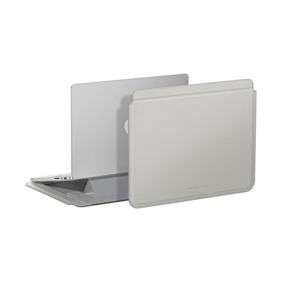 Amazingthing Matte Pro Mag Laptop Sleeve with Stand for MacBook and 14-inch Laptops, 18 and 25 Degree Angles, Grey