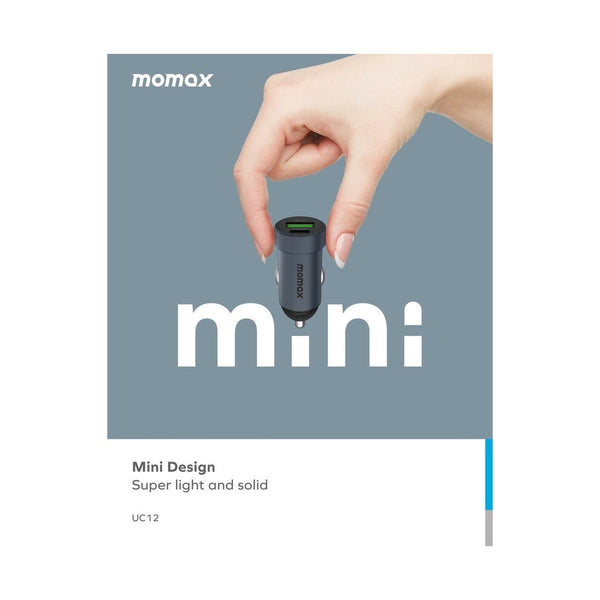MOMAX UC12 20W DUAL PORT CAR CHARGER - SPACE GREY