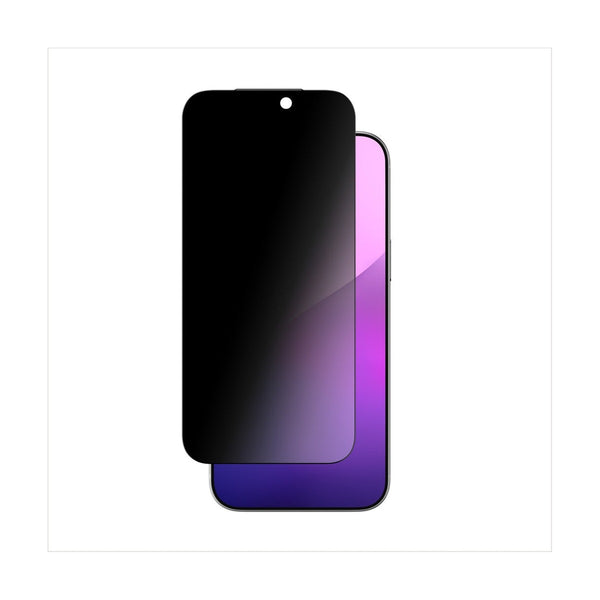 AT IPHONE 17 PRO 6.3 3D FULLY COVERED FUSION DUST FILTER TITAN PRIVACY GLASS - PRIVACY