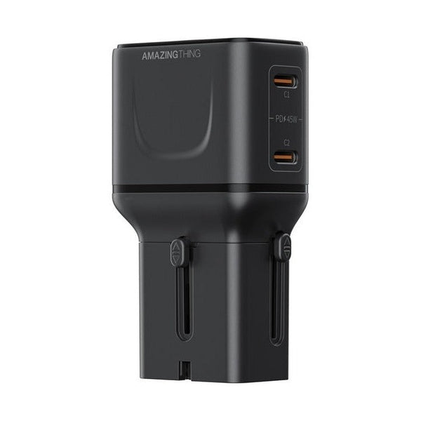 AT EXPLORER PRO 45W MAX 2C PORTS TRAVEL CHARGER - BLACK