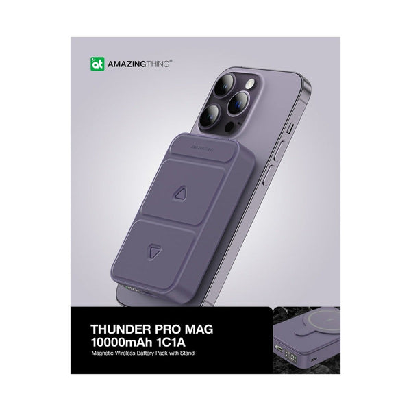 AT THUNDER PRO MAG PD 10000mAh POWER BANK WITH HOLDER - NEW PURPLE