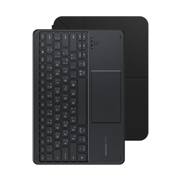 AT MINIMAL CASE WITH ENGLISH & ARABIC KEYBOARD FOR IPAD AIR (M3/M2) 13 2025 - BLACK