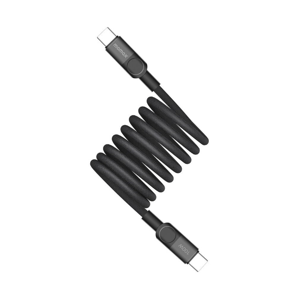 MOMAX Mag Link 240W USB-C Magnetic Cable 2m Black - Braided Cord