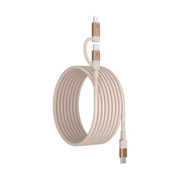 MOMAX MAG LINK USB-C TO C & LIGHTNING MAGNETIC CABLE 2M - DESERT TITANIUM