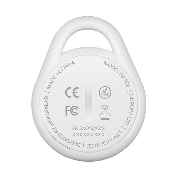 MOMAX PINPOP² LITE FIND MY TRACKER COMPATIBLE WITH APPLE FIND MY & ANDROID FIND MY DEVICES - WHITE