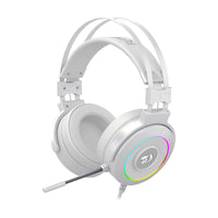ريدراغون لاميا 2 سماعة رأس للألعاب - بيضاء USB بإضاءة RGB مع حامل