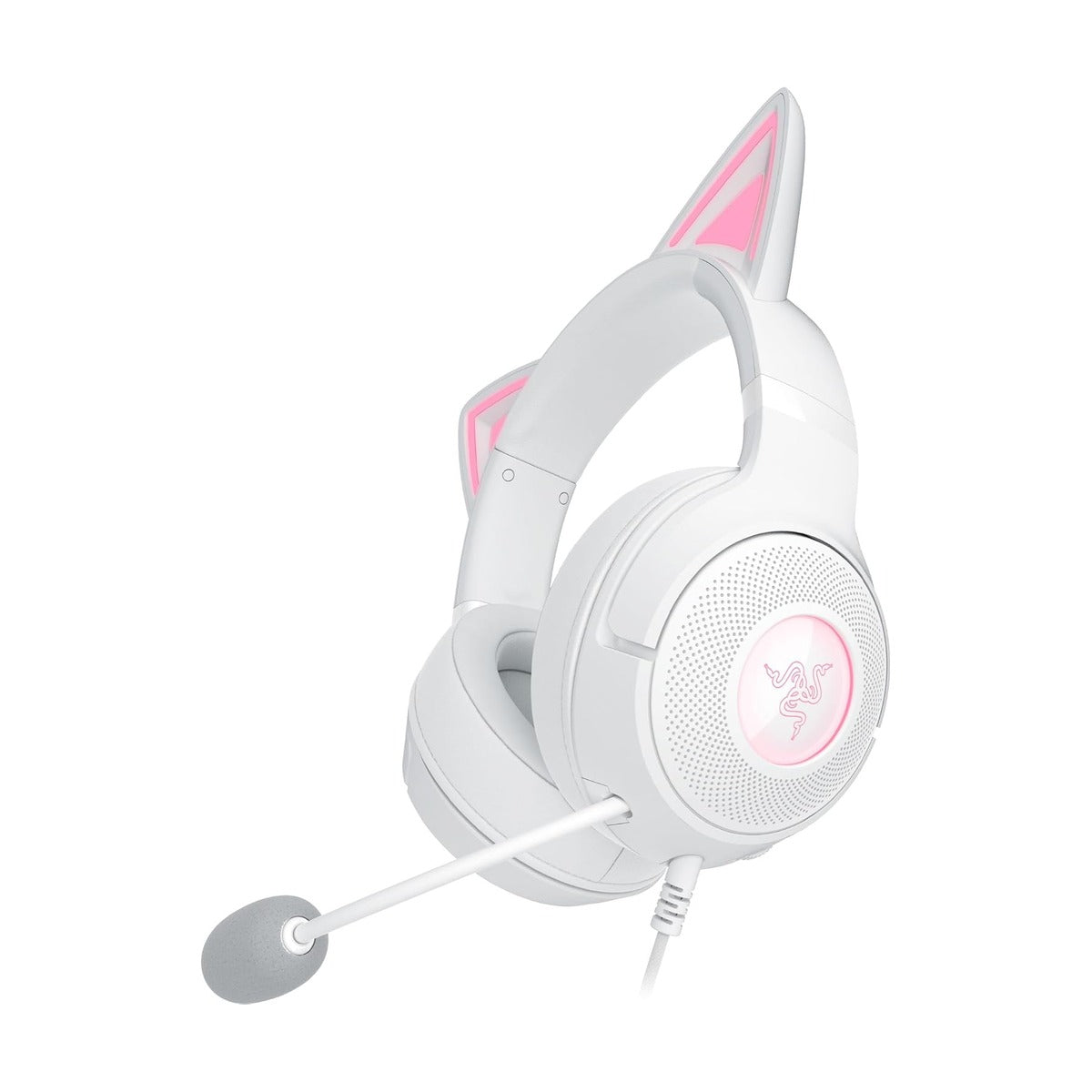Razer Kraken Kitty V2 White Streaming Headset - Reactive RGB Cat Ears