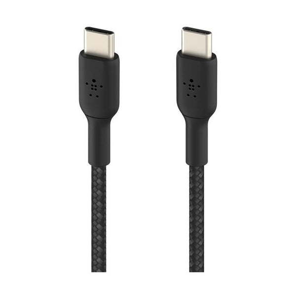كابل USB-C من بيلكن بوست تشارج، 0.15 متر، أسود - كابل شحن مضفر بقدرة 60 واط