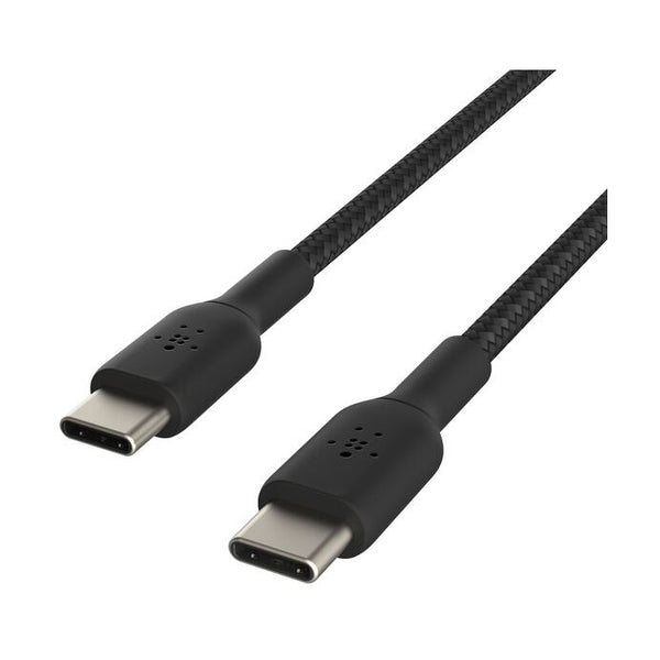 كابل USB-C من بيلكن بوست تشارج، 0.15 متر، أسود - كابل شحن مضفر بقدرة 60 واط
