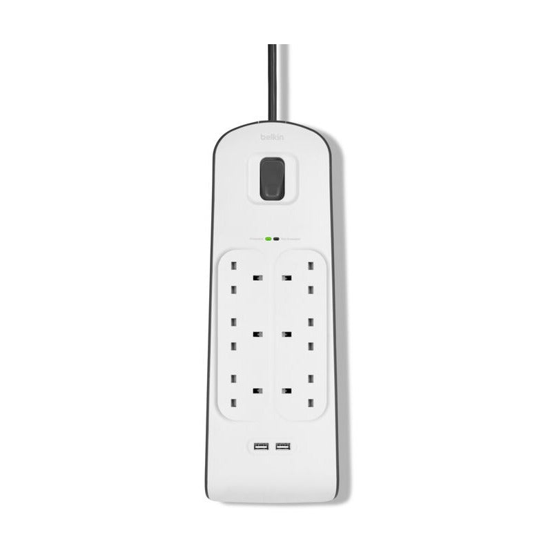BELKIN 6-OUTLET SURGE PROTECTION STRIP WITH 2.4 AMP 2XUSB CHARGING