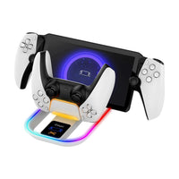قاعدة شاحن ايبوكا مع ضوء RGB لبوابة PS5 وقاعدة شحن لوحة الألعاب