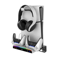 Ipega Ps5 Slim Console Multi-Functional Wall Mount Charging Dock For Ps5 Console With Rgb Light