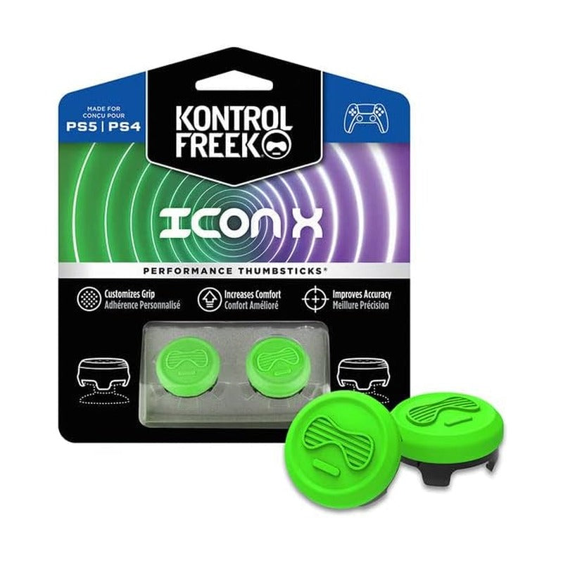 KontrolFreek Icon X for PS4 and PS5 - Performance Thumbsticks - Green