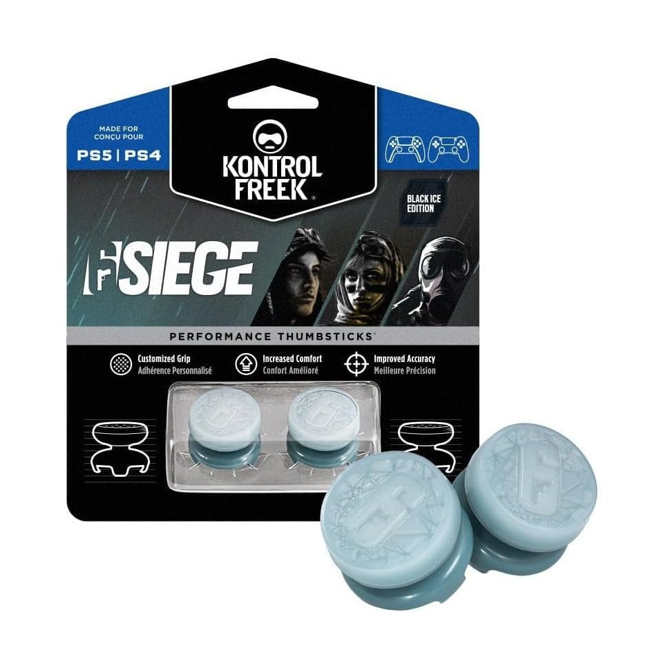 KontrolFreek Black Ice Edition for PS4 and PS5 - Performance Thumbsticks - Rubber Black Ice