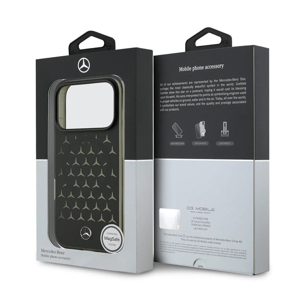 Mercedes-Benz iPhone 17 Pro HardCase MagSafe PC/TPU FROSTED W/ New Star Pattern - Black