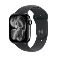 Apple Watch Series 11 GPS 46mm Jet Black Aluminium Case with Black Sport Band - M/L