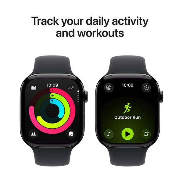 Apple Watch Series 11 GPS 46mm Jet Black Aluminium Case with Black Sport Band - M/L