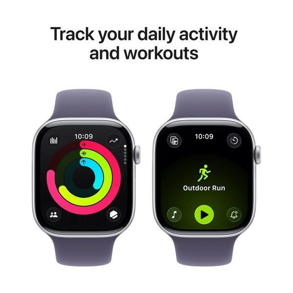 Apple Watch Series 11 GPS 46mm Silver Aluminium Case with Purple Fog Sport Band - M/L