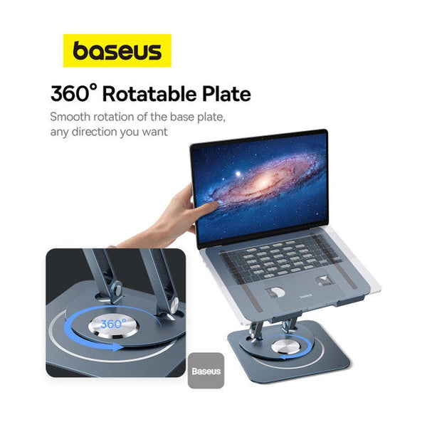 Baseus - Baseus Ultrastable Pro Series Rotatable And Foldable Laptop Stand (Three-Fold Version) Space Grey