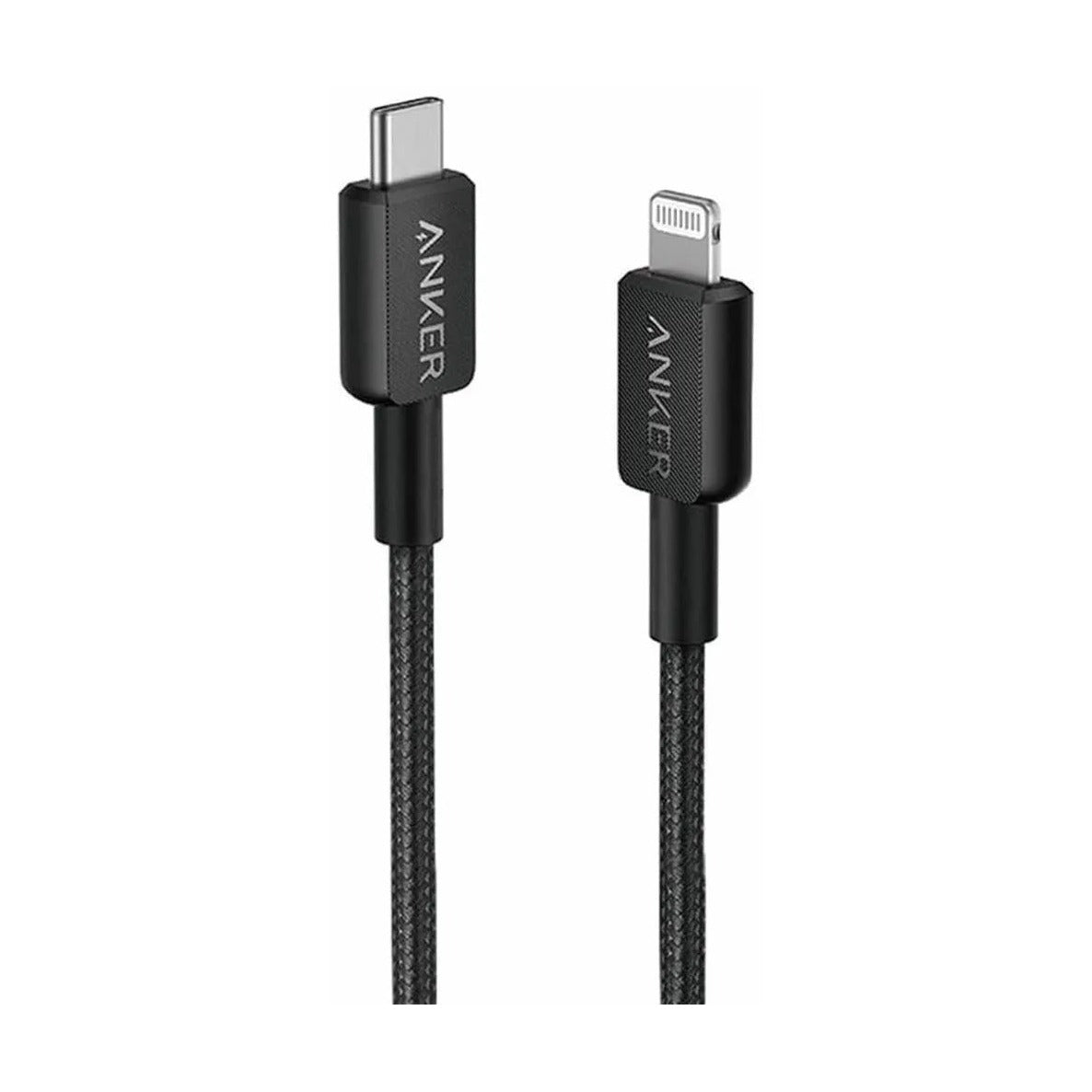 كابل Anker 322 من USB-C إلى Lightning بطول 0.9 متر، أسود - كابل مضفر