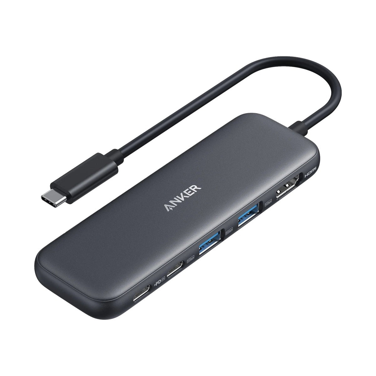 Anker 332 USB-C Hub 5-in-1 Black - 4K HDMI and 100W Power Delivery