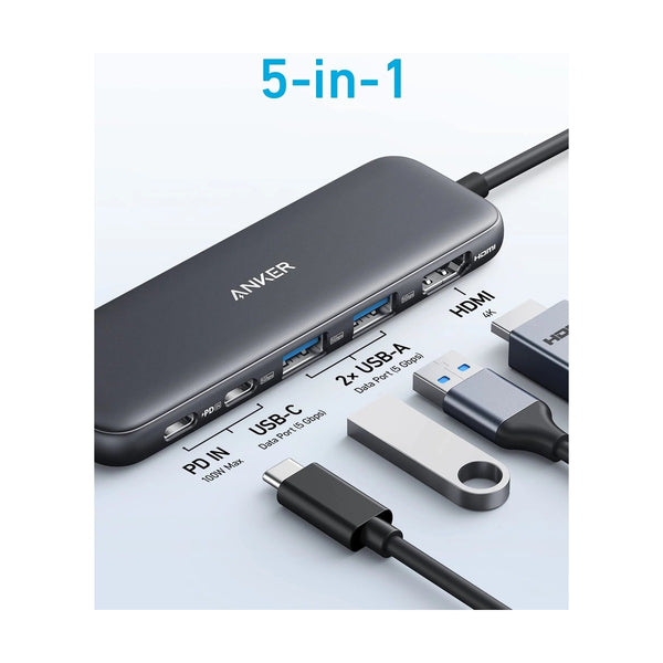 Anker 332 USB-C Hub (5-in-1) Black
