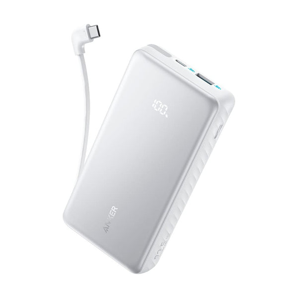Anker Anker Zolo Power Bank (20K, 22.5W, Built-In USB-C Cable) White