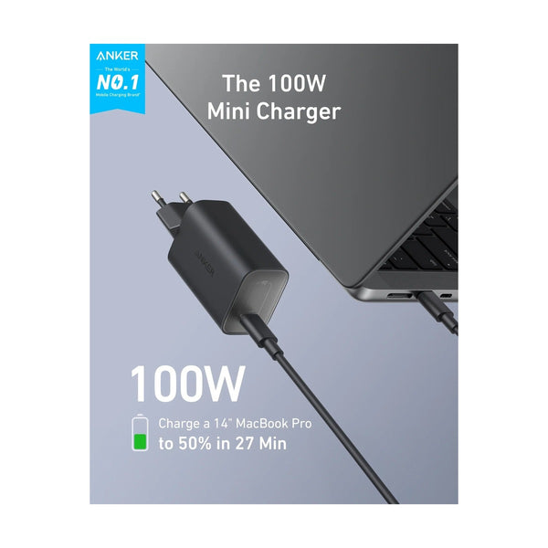 Anker Nano Charger ( 100W with 6ft 5A C-C cable) 1C Black