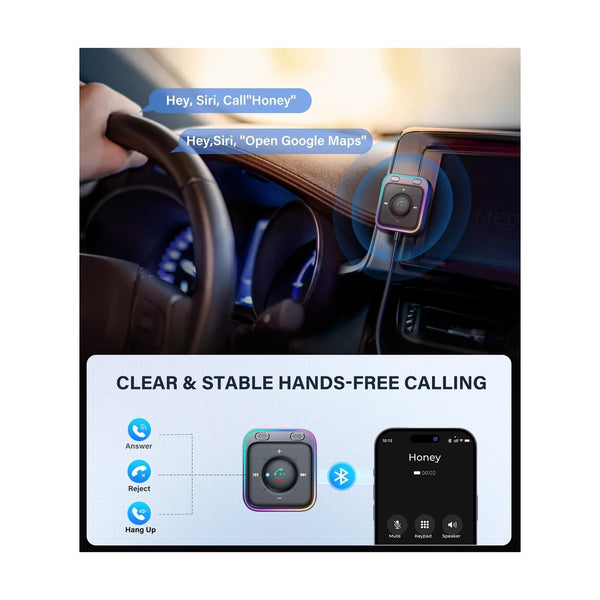 JOYROOM JR-CB3 2-in-1 Wireless Transmitter/Receiver Bluetooth Car Adapter - Black
