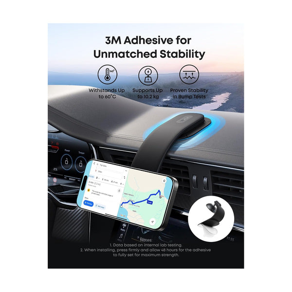 Anker - Maggo Magnetic Car Mount With Alloy Bracket Black
