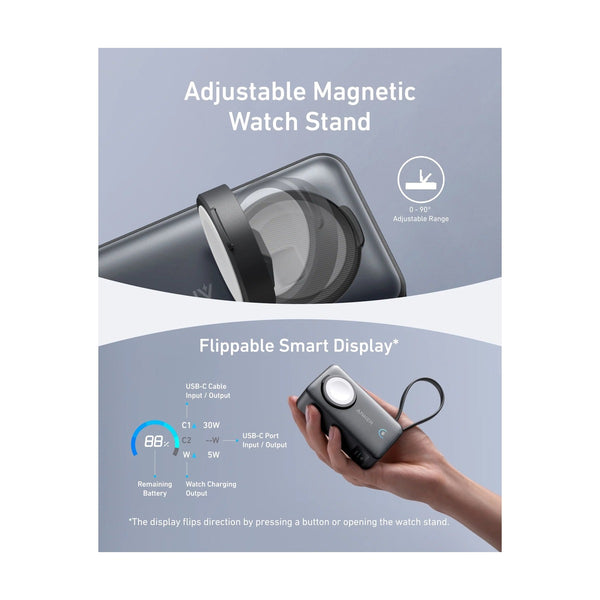 Anker - Maggo Power Bank (10K, 35W, For Apple Watch) Black