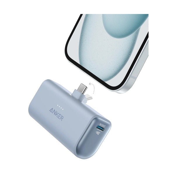 Anker - Nano Power Bank (5K - 22.5W ) Built-In Usb-C Connector Blue