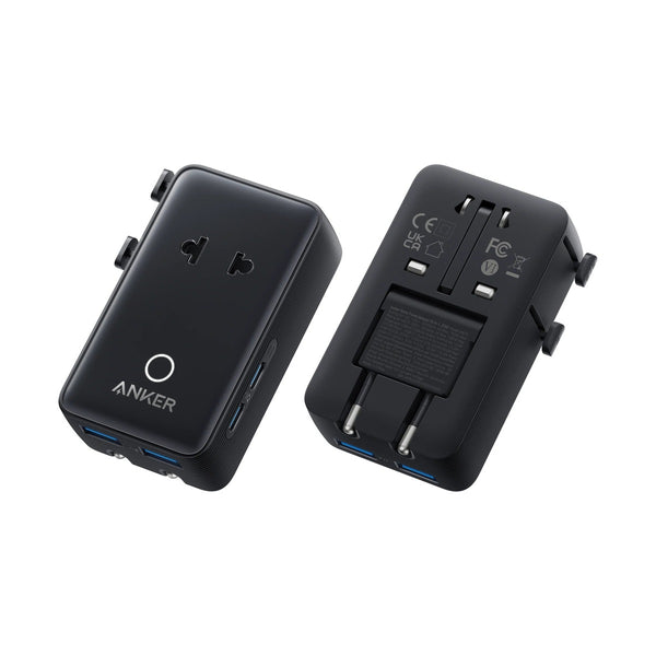 Anker - Nano Travel Adapter (5-In-1, 20W, 1-Pack) Black