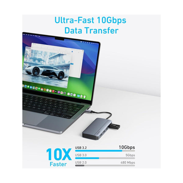 Anker - Usb-C Hub (7-In-1, Dual Display) Gray