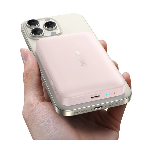 Baseus Enerfill Fm11 Ultra-Mini Magnetic Power Bank 10000Mah 22.5W Baby Pink