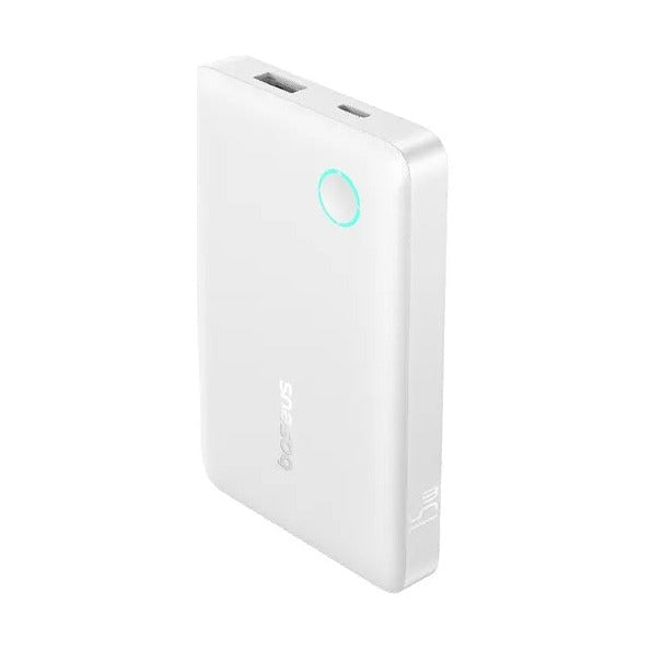 Baseus - Os-Baseus Enerfill Fp11 Power Bank 10000Mah 15W Moon White (Includes Simple Type-C To Type-C Cable 20V/3A 30Cm White)