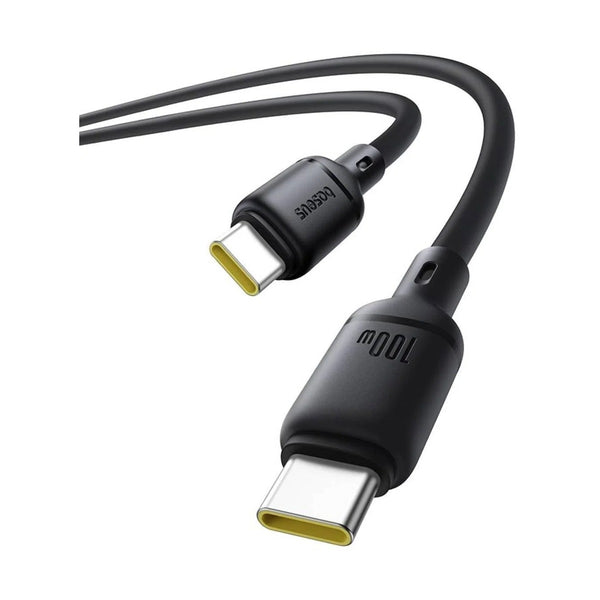 Baseus - Os-Baseus Silky Series Fast Charging Cable Type-C To Type-C 100W 2M Cluster Black