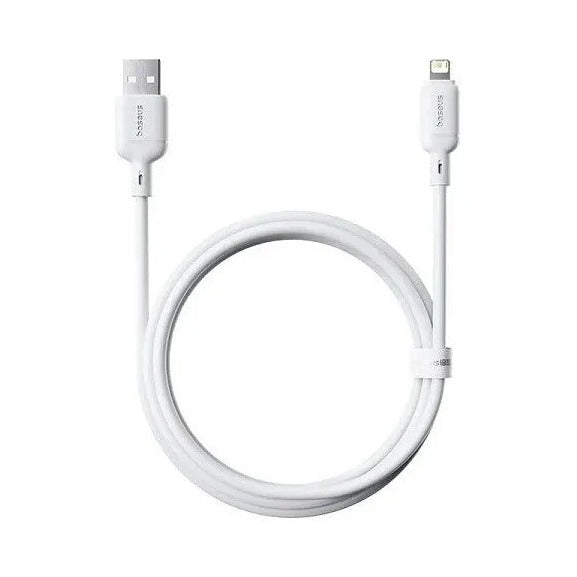 Baseus - Os-Baseus Silky Series Fast Charging Cable Usb To Ip 2.4A 1M Moon White