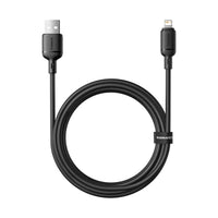 كابل Baseus Silky من USB إلى Lightning بقوة 2.4 أمبير، طول 2 متر، لون أسود، مصنوع من السيليكون