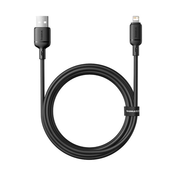 Baseus - Os-Baseus Silky Series Fast Charging Cable Usb To Ip 2.4A 2M Cluster Black