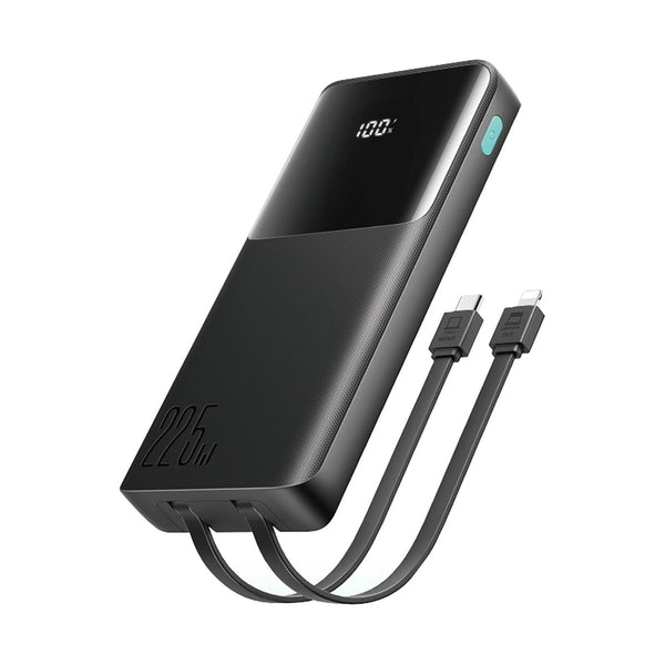 Joyroom JR-PBF19 22.5W mini Power Bank with Dual Cables 10000mAh -Purple With USB.A to Type.C 0.25m Cable -Black