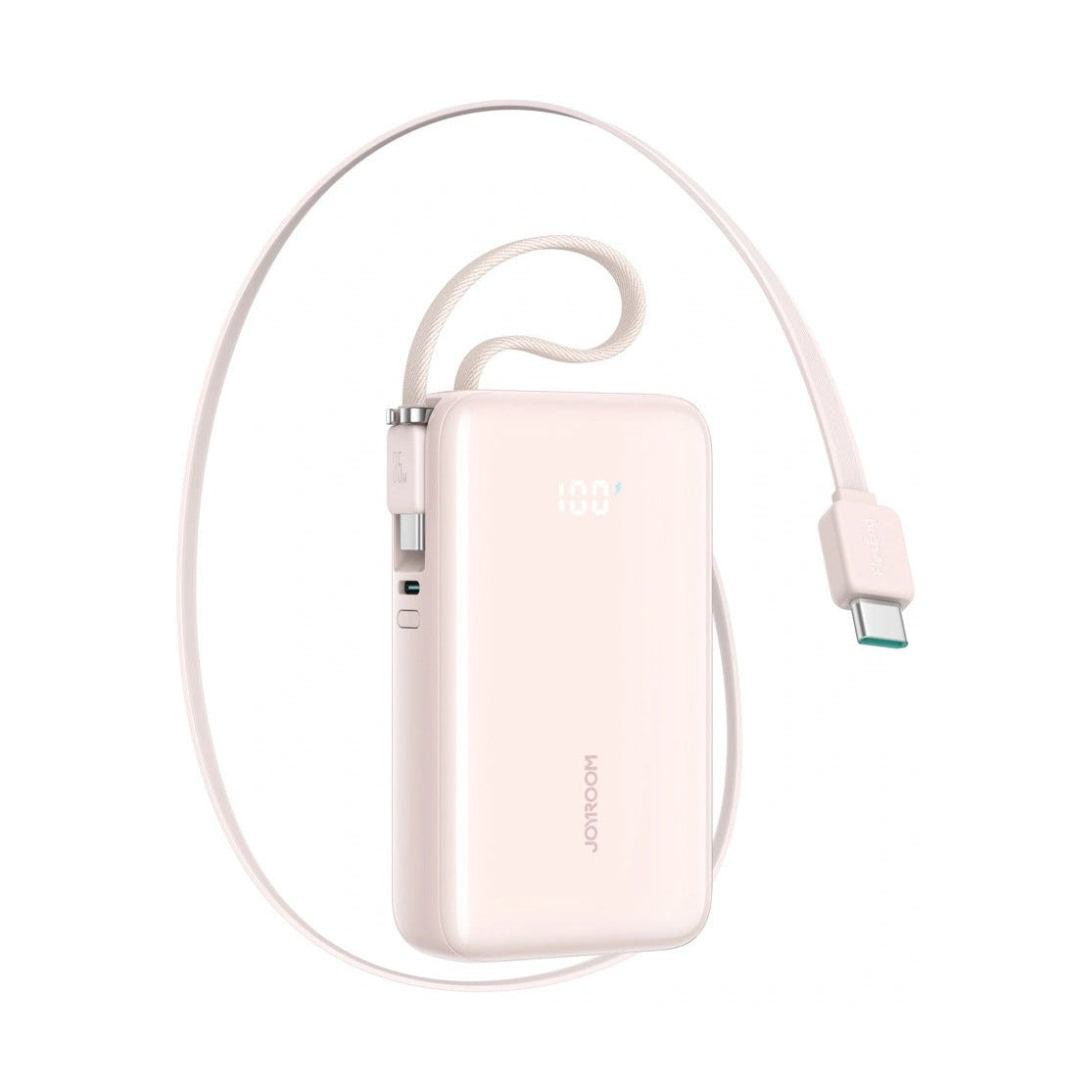 Joyroom JR-PR2 35W Mini Power Bank with Built-in Retractable Type-C Cable & Carrying Type-c Cable 10000mAh - Pink