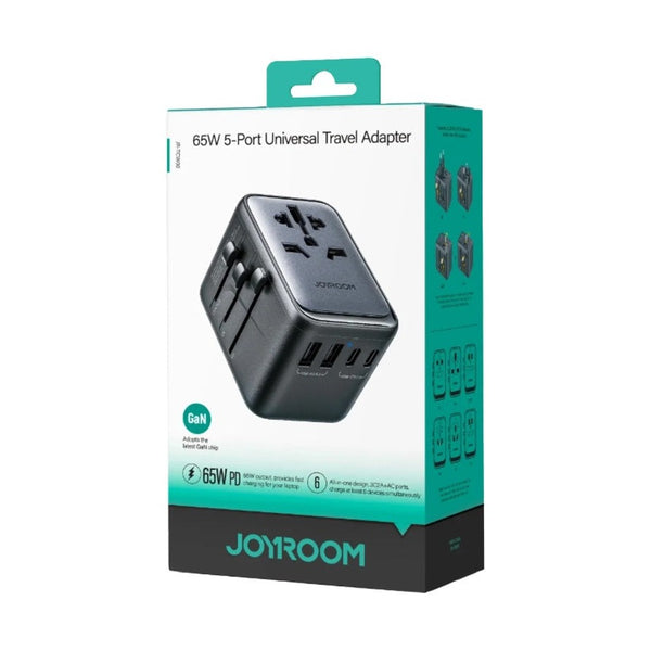 Jayroom 65w 2A3C JR-TCW02 Universal Travel Adapter - Black